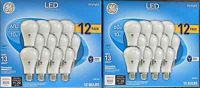 #ad 24 Bulbs GE Daylight Led Light 10W Replacement 60W General Purpose Dimmable A19