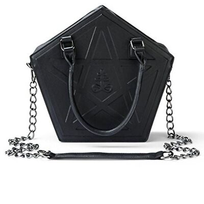 #ad Women Black Handbag Pentagram Punk Darkness Gothic Star Shoulder Bag With Chain