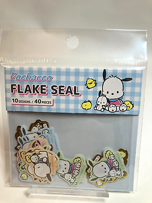 #ad DAISO Sanrio Pochacco friends Flake Seal 10 designs 40 Stickers JAPAN LIMITED
