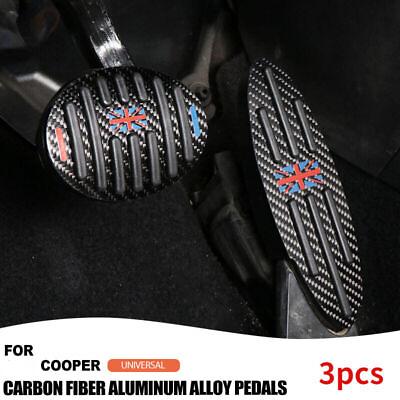 #ad For Cooper R55 R56 R60 F54 F55 F56 Carbon Footrest Clutch Gas Brake Pedal Cover