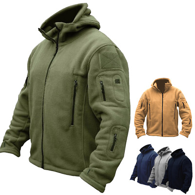 #ad Mens Tactical Recon Fleece Jacket Zip Army Hoodie Combat Warm Casual Hoody