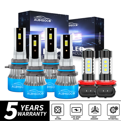 #ad For Dodge Avenger 2013 2014 6X LED Headlight High Low Beam Fog Light Bulbs Kit