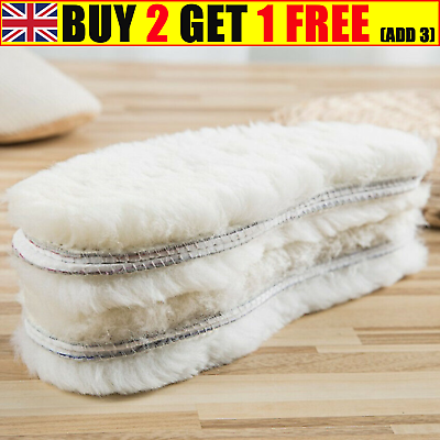 #ad Sheepskin Insoles Soft Warm Thermal Inner Fleece Wool Pair Boots Shoe Soles