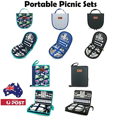 #ad Picnic sets for 2 Picnic set for 4 people with case Portable camping cutlery