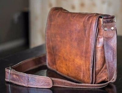 Men#x27;s Genuine Leather Vintage Laptop Messenger Handmade Briefcase Bag Satchel