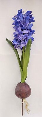 #ad Artificial hyacinth REAL TOUCH flower with bulb BLUE