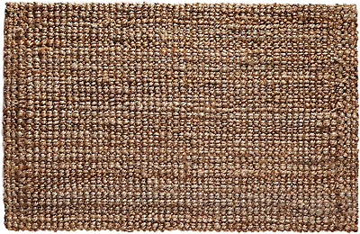 #ad Classic Jute Solid Handwoven Reversible Ribbed Jute Area Rug 4#x27; X 6#x27; Natural