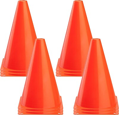 #ad CARTMAN Plastic Training Cones Set of 12 Pack 9quot; Agility Soccer