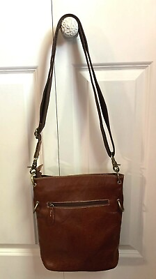 #ad Stohlman Changpike Chestnut Textured Pebbled Leather Bag Purse