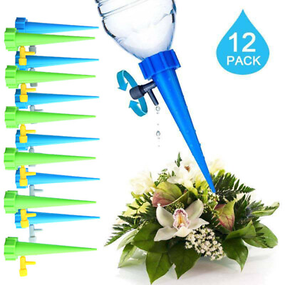 #ad 12x Plant Self Watering Spikes Adjustable Automatic Drip Irrigation Devices Tool