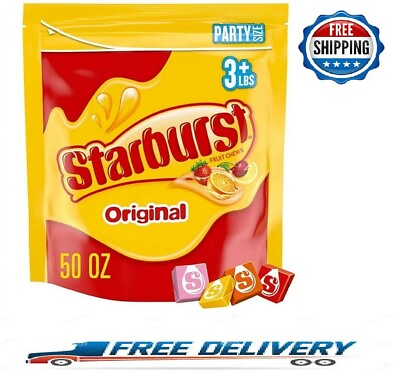 #ad Starburst Original Fruit Chews Chewy Candy Party Size 50 oz Bag FRESH