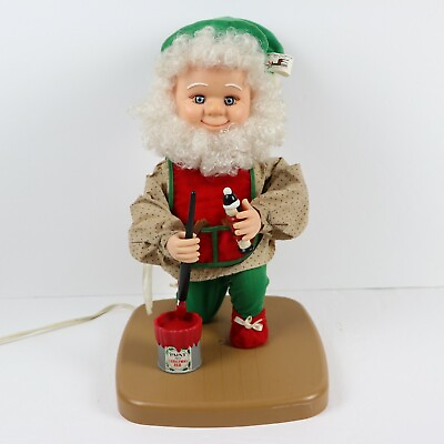 #ad Santa#x27;s Best Vintage Animated Christmas Elf 16quot; With Paintbrush Making Toys
