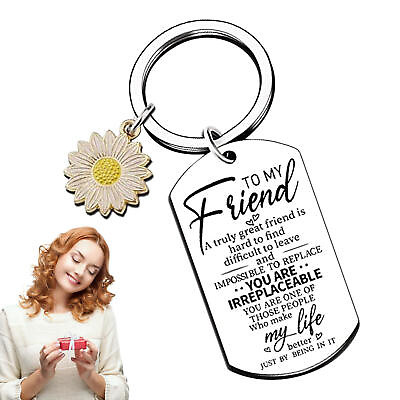 #ad 1*Friendship Keychain Stainless Steel True Friendship Key Ring To My Friend Gift