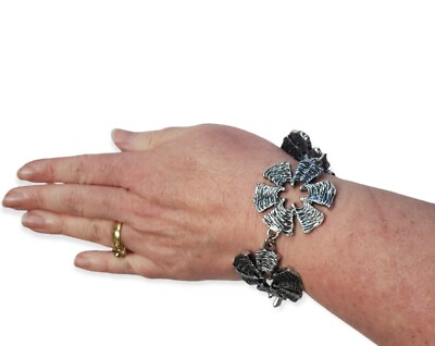 #ad LUCKY BRAND Designer Flower Modernist Geometric Toggle Bracelet