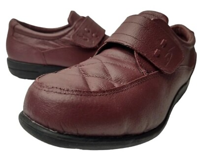#ad Woman#x27;s Dr Scholl#x27;s Loafer Monk Strap Leather Diamond Pattern Size 8 Maroon RARE