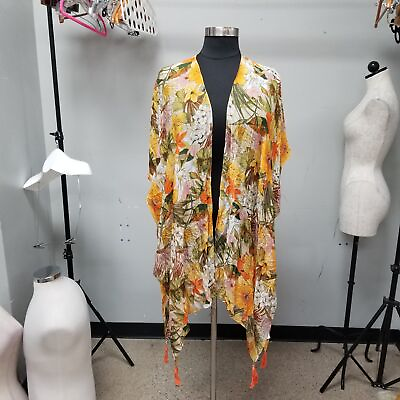 #ad Ruggine Kimono One Size Boho Floral Long India Hippie Women#x27;s SummerBeach Cover^
