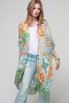 #ad Floral Print Kimono