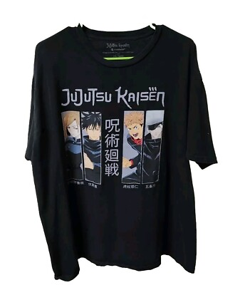 #ad Jujutsu Kaisen Crunchyroll Black Graphic Tee T Shirt Unisex Sz 2XL Black Anime