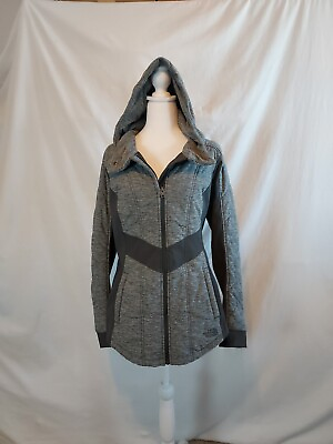 #ad The North Face Womens Sz. M. 2 Toned Gray Hood Full Zip Jacket