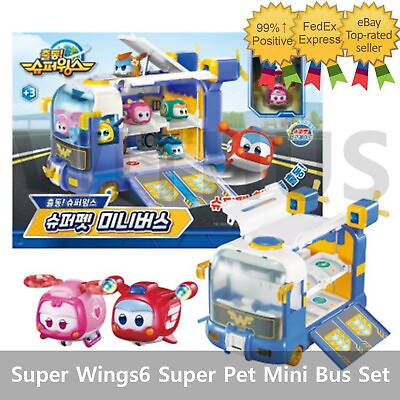 #ad Go Super Wings Season6 Super Pet Mini Bus Play Set amp; Hogi Ari Set Kids Toy 2023