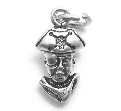 #ad 925 Sterling Silver 3D Pirate Head Charm