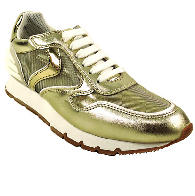 #ad VOILE BLANCHE 🇮🇹 WOMEN GOLD LEATHER COMFORT SUMMER FASHION SNEAKERS