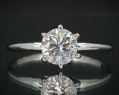 #ad 14k White Gold Round IGI Natural 1.08ct Diamond Solitaire Engagement Ring i15536