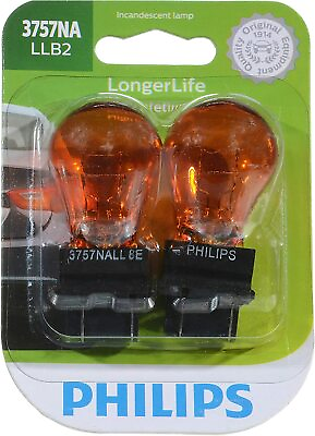 #ad Philips LongerLife Miniature Bulbs Amber Push Type Pack of 2 Turn Signal Light