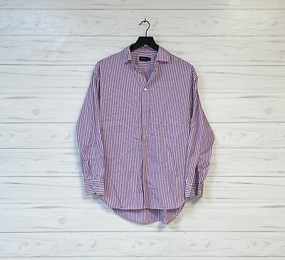 #ad Womens Ralph Lauren top size 6 button up long sleeve shirt purple striped