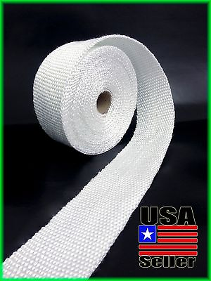 #ad Exhaust Pipe Heat Header Wrap Insulation Thermal Tape Roll 2quot; X 25 feet White