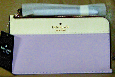 #ad KATE SPADE LUCY MED. L ZIP WRISTLET..COLOR BLOCK LILAC MOONLIGHT