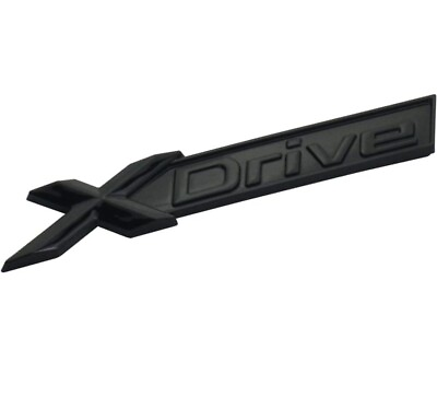 #ad Genuine Size XDrive 3D Emblem Fender Side BLACK Rear Trunk Badge 4” X 5 8” NEW