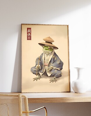 #ad Japanaese Frog Print Japanese Frog Poster Japanese Print Frog Art Print