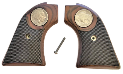 #ad quot;Buffaloquot; Heritage Arms Rough Rider 6 amp; 9 Shot Grips Checkered Rosewood NEW