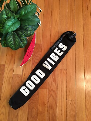 #ad $62 NEW Victoria Secret Black Cooler Beach Bag Words quot;Good Vibesquot; College Dorm