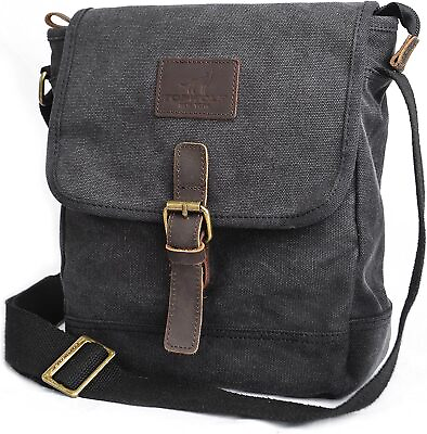 #ad Canvas Messenger Bag Small Crossbody Casual Travel Bag Hold Phone Anti Theft