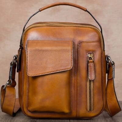 #ad Genuine Leather Small Shoulder Bag For Men Messenger Bag Crossbody Satchel Bag