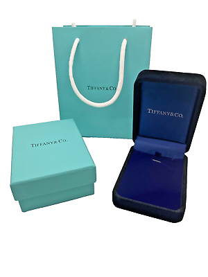 #ad Tiffany amp; Co Suede Blue Pendant Box Outer Box Shopping Bag