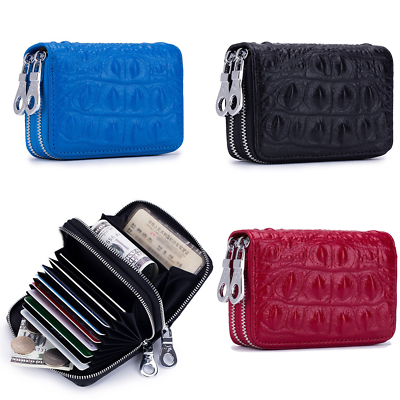 RFID Women Wallet Case Leather Clutch Multi Card Holder Coin Bag Double Zipper $11.99