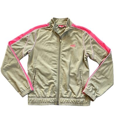 #ad Puma Full Zip Track Jacket Gold amp; Pink—Women’s Size M