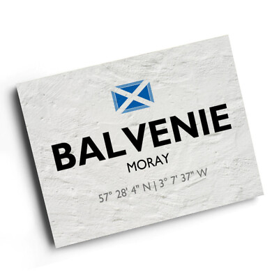 #ad A4 PRINT Balvenie Moray Scotland Lat Long NJ3242