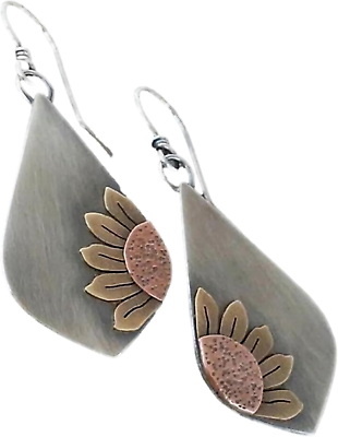 #ad Boho Earrings Silver Earrings Flower Earrings Dangle Ethnic Earrings for Wome