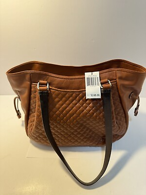 #ad NWT Vera Bradley Carryall Gallatin Leather Mocha Brown Adjustable Strap purse