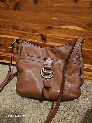 #ad FRYE Bag #x27;Modern Ring#x27; Brown Cognac Leather Crossbody