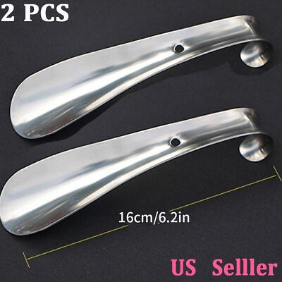 #ad 2Pcs Extra Long Handle Shoe Horn Stainless Steel Metal Shoes Remover Shoehorn US