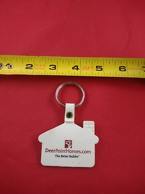 #ad Vintage Deer Point Homes Keychain Key Ring Chain Fob Hangtag *135 F