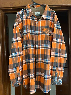 #ad Legendary Whitetails Orange Plaid Flannel Shirt XXL