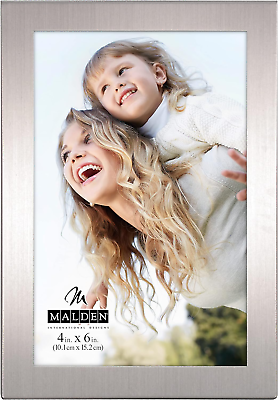 #ad International Designs Matte Silver Essential Fashion Metal Picture Frame 4X6 S