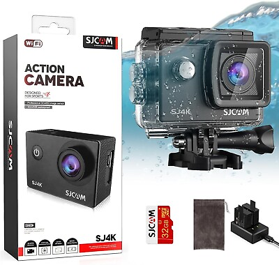 #ad SJ4000 Action Camera 4K30Fps Wifi Camera 40MP UHD Image 170°FOV 5X