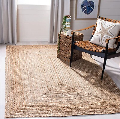 #ad Handmade Jute Area Rug 4#x27; x 6#x27; Natural and Sustainable Rug for Rustic or Bo...